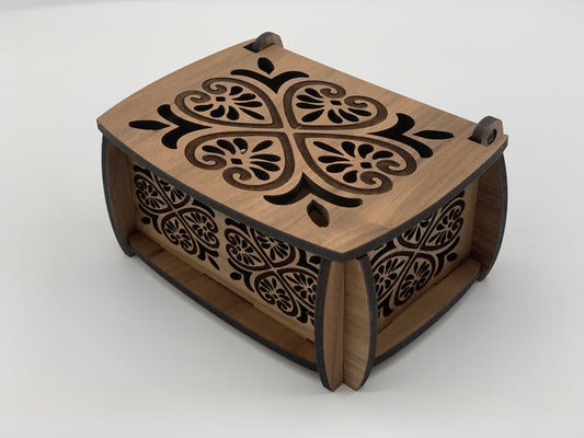 Keepsake Box with Heart Design - Walnut