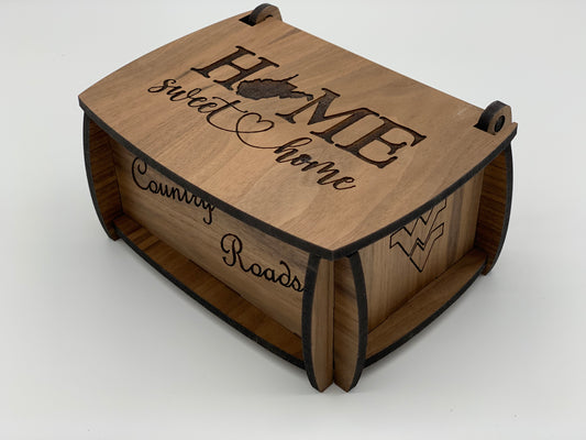 Keepsake Box - WV Home Sweet Home - Walnut