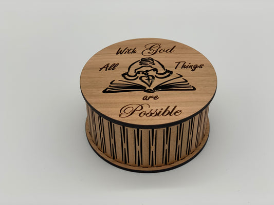 Round Box: With God all Things are Possible